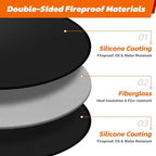 48" Heavy-Duty Fire Pit Mat for Solo Stove Bonfire: Round Fireproof Under Grill Mat Heat Insulated Indoor Fireplace Pad Protector for Decks, Patios, Grass, BBQ Smoker, Reusable Oil-Proof & Waterproof