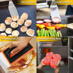 ROMANTICIST 132PC Professional Griddle Accessories Kit - Heavy Duty Stainless Steel Grill Spatula Set for Grill Griddle Hibachi Flat Top Outdoor Cooking - Great Grill Gift on Birthday Wedding