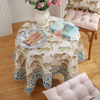patdrea Designer Leopard Animal Linen Small Table Cloth for Square Table,Vintage Breathable Soft Tablecloth,Dacorative Cover for Kitchen Dining,Holiday,Christmas,Thanksgiving,55"x55"-from