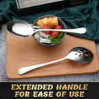 4 Piece Stainless Steel Serving Spoon Set - 2 Large, 2 Slotted,Dishwasher Safe,10-Inch, for Parties/Kitchen/Buffet/Catering
