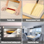Silicone Pastry Mat 36x24 Inch - Nonstick Baking Mat Perfect for Dough, Pastry, Pie Crust, Fondant, Bread, Cookies, Pasta, Pizza
