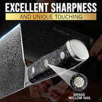 SliceElite Elite Series 7 Inch Meat Cleaver Knife Damascus VG10 Core Forged Carbon Fiber Handle Heavy Duty Chopper Sharp Kitchen Butcher Bone Cutter Vegetable Fruit Chef Tool Polymer Blade Guard Gift