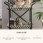 MACKENZIE-CHILDS Rosy Check Enamel Canister, Pink-and-White Kitchen Storage Container with Lid, Mini