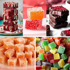 Sidosir Square Hard Candy Mold Silicone, 126-Cavity Mini Gummy Caramel Silicone Molds for Fat Bombs, Chocolate Truffles Mold for Hard Candy, Ice Cube 3Pcs