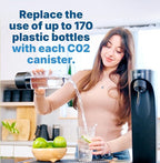 Soda Sense 60L CO2 Exchange Canister - 2 Pack, Threaded Style - Compatible with All 'Screw-In' Soda/Sparkling Water Makers, Including SodaStream BLUE Cylinder Models, Ninja Thirsti, Philips & More