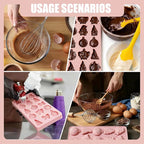 2 Pack Cowboy Chocolate Molds, Western Theme Silicone Mold Baking with Cowboy Hat, Cowboy Boot and Horse, Suitable for Making Chocolate, Candy, Cakes, Cupcakes (Pink-Christmas-2PCS)