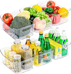 Clear Plastic Storage Bins, Set of 12, Multi-Use Organization and Storage Containers for Pantry, Cabinet, Refrigerator, Freezer, Bathroom, Organizer Bins for Home & Kitchen