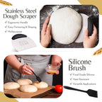 Wildsky Co Sourdough Bread Baking Supplies, Sourdough Starter Kit, Bread Proofing Basket, Bread Making Tools, Sour Dough Kit, Sourdough Proofing Basket, Sourdough Kit Gifts for Bakers Women Wife Mom