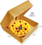 BAKELUV 9x9x2.5” Pie Boxes with Window | Brown/Kraft, 100 Pack | Bakery Boxes, cake Boxes, Cookie Boxes, Cheesecake, Pastry, Desserts, Treats, Food, Cardboard Takeaway/Takeout Containers