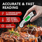 Meat Thermometer Digital，IP67 Waterproof Cooking Thermometer with Backlight, Calibration & Hold Function，Food Thermometer for Cooking,Outdoor Grilling，Suitable as Stocking Stuffers for Men
