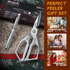 Huusk Kitchen Scissors and Potato Peelers Set, Multifunction Japanese Vegetable Peeler for kitchen, Stainless Steel Cooking Kitchen Shears with Fruit Peeler for Carrot, Veggie, Cucumber, Apple