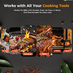 Smart Wireless Meat Thermometer,Digital Cooking Thermometer with Dual High-Accuracy Sensors,Ceramic Heat-Resistant Probe, Instant Read LCD & App Control for Kitchen,BBQ,Oven,Grill,Air Fryer