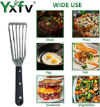 Professional Fish Spatula Stainless Steel, 11 Inch Flexible Slotted Turner, Heat Resistant & Dishwasher Safe for Kitchen Cooking, Flipping Eggs, Burgers and Outdoor BBQ Grilling