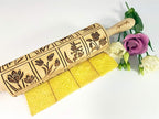 Embossing Rolling Pin SPRING FLOWERS with 16 different spring flowers by Algis Crafts