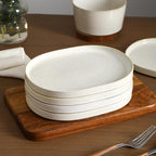 Stone Lain Cairo 24-Piece Dinnerware Set Stoneware, Plates and Bowls Set, Microwave and Dishwasher Safe, Includes Dinner and Salad Plates, Cereal Bowls, Dish for 8, White Speckled