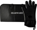 Barbecue Grill Tool Set - Stainless Steel - Strong Durable Design - Heat Resistant Glove & Bristle Free Grill Brush - Thermometer, Meat Injector, & Corn Skewers - Perfect For Smokers & Grills