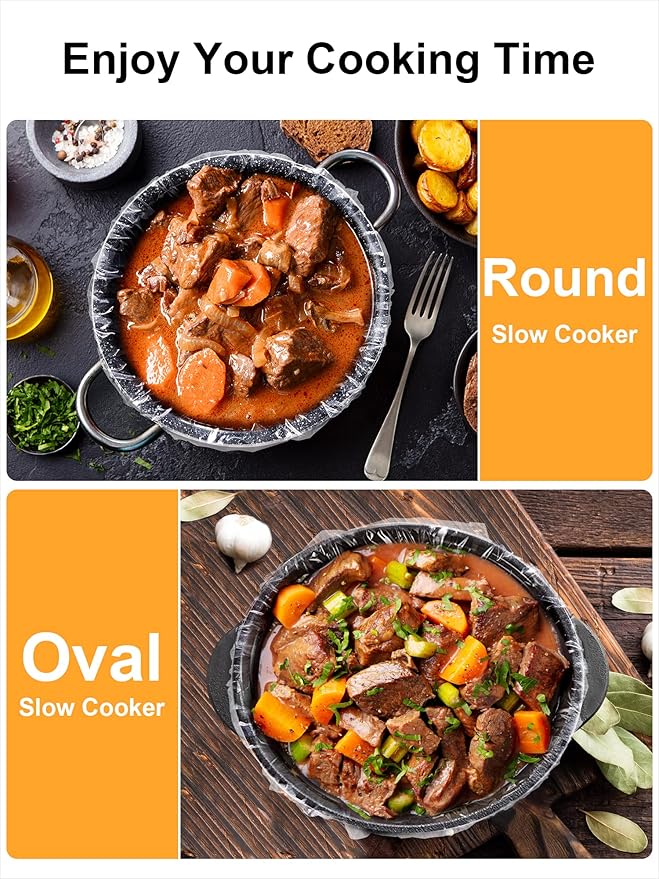 SMARTAKE Slow Cooker Liners, Extra Large Size 14"x 22" Disposable Cooking Bags, Fit 6QT to 10QT for Slow Cooker, Cooking Trays, Suitable for Oval & Round Pots, 30 Liners
