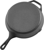 VEVOR Cast Iron Skillet, 4-Piece Frying Pan Set (6, 8, 10, 12 in), Skillets with Heat-Resistant Silicone Handle, Pre-Seasoned Chef's Pan, Kitchen Cookware, for Oven, Gas, Electrical, Induction, Black