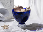 Barski Beautiful Handmade Glass Round Footed Bowl, Cobalt, 9.5" D (9.5 Inches Diameter), Made in Europe
