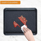 11 Inch Nonstick Baking Sheets Set of 2, Carbon Steel Cookie Sheets for Baking, Heavy Duty & Stackable Baking Pans for Oven, Non Toxic & Easy Clean, 11x9 Inch Baking Trays