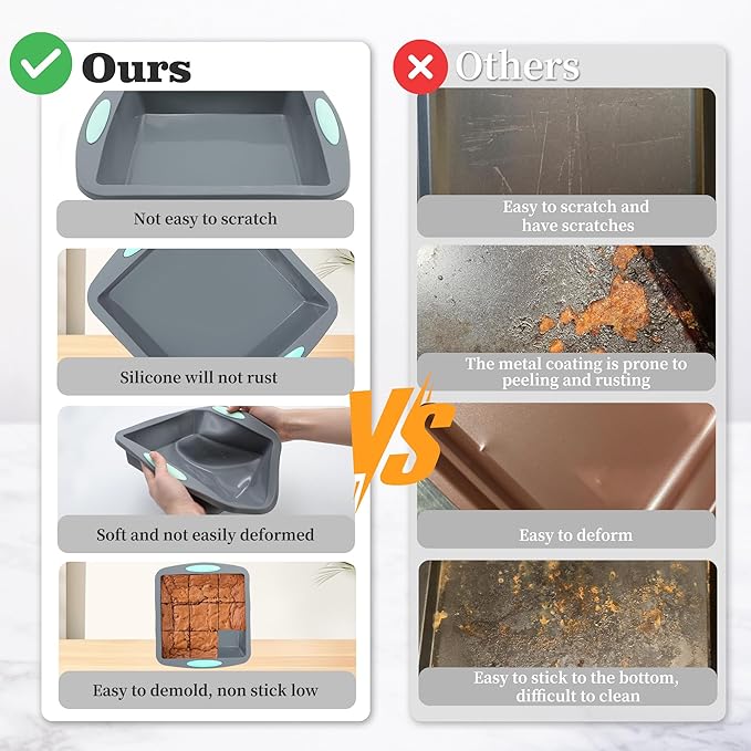 Tongjude 51 Piece Silicone Bakeware Set, Non-Stick Kitchen Oven Baking Pans, Silicone Cake Molds with Muffin Pan, Cookies Baking Sheet, Cake Pan, Donut Pan and Loaf Pan