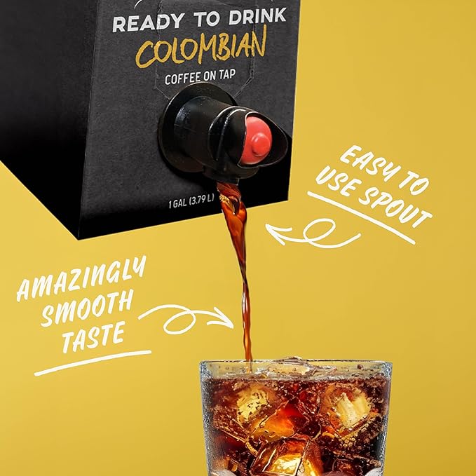 Java House Cold Brew Coffee on Tap (Pack of 2) – Premium 100% Arabica Medium Roast – Smooth Colombian Flavor with Chocolate & Caramel Notes – 1 Gallon Box (16 Servings) – Ready to Drink, No Brewing Required, Fridge-Friendly
