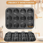 Muffin Cupcake Pan, Nonstick 12 Cupcake Tray, Cheesecake Pan for Baking