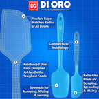 DI ORO Silicone Spatula Set - Rubber Kitchen Spatulas for Baking, Cooking, & Mixing - 600°F Heat-Resistant & BPA Free Silicone Scraper Spatulas for Nonstick Cookware - Dishwasher Safe (4pc, Blue)