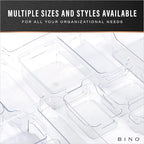 BINO | Plastic Storage Bins, X-Small - 5 Pack | THE LUCID COLLECTION | Multi-Use Built-In Handles BPA-Free Clear Storage Containers | Fridge Organizer | Pantry & Home Organization