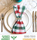 Urban Villa Cloth Dinner Napkins Set of 12 Highly Absorbent Soft Premium Dinner Napkins 20x20 Inches, Hotel Quality Reusable & Washable Table DinnerNapkins for Home (Christmas Buffalo Checks)