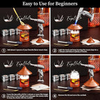 Cocktail Smoker Kit with Torch and Whiskey Glass, 6 Flavors Wood Chips and 3 Whisky Stones for Whiskey & Bourbon, Gift for Husband, Birthday Gift (No Butane), Brown