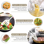 TeamFar Kitchen Utensils, 8PCS Cooking Silicone Utensils Kitchen Tool Kit with Stainless Steel Handle, for Nonstick Cookware Cooking Stirring Turning, Food Grade & Heat Resistant, Dishwasher Safe