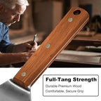 Wooden Steel Barbecue Grill Tool, Griddle Accessories for Blackstone, Multi Kitchen Flippers with Full Tang Handle & Beveled Edges, Spatula/Turner/Scraper for Flat Top Grill- Thicker Steel Blade