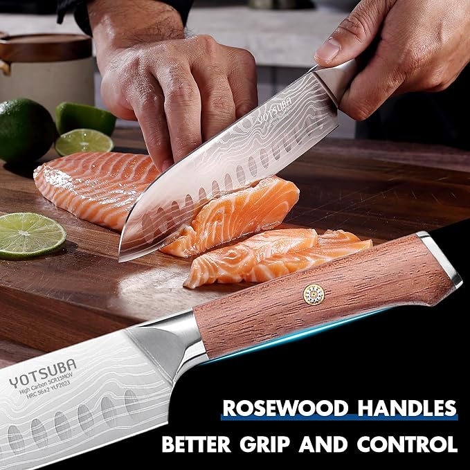 YOTSUBA 5PCS Kitchen Knives Set,Kitchen Knife Set,German High Carbon Stainless Steel Ultra Chef Knife Sets with Ergonomic Handle for Chopping Vegetable and Cooking