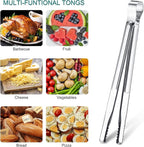 Chengu 3 Pieces 8.7 Inch,10inch,11.7inch Kitchen Tongs Set Stainless Steel Tongs Buffet Tongs Metal Utility Cooking Tong for Cooking Serving Barbecue Thanksgiving Halloween Christmas