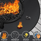 19.5" Round Fire Pit Mat for Solo Stove Mesa/Tabletop Under Fire Pit Mat Fireproof Waterproof and Oil-Proof, 4 Layers Under Grill Mat Fireproof Mat Portable Camping Stove Mat for Solo Stove Accessorie