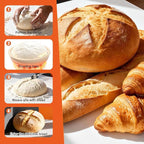 Heating Sourdough Bread Proofing Basket Set, Electric Thermostatic Silicone Batter Bowl, 9 Inch Round Foldable Proofing Bowl, Sourdough Bread Baking Supplies