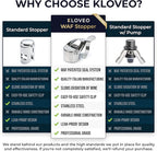 Champagne Stoppers by Kloveo - Patented Seal - Made in Italy - Professional Grade WAF Champagne Bottle Stopper - Prosecco, Cava, and Sparkling Wine Stopper - Chrome, 2-Pack