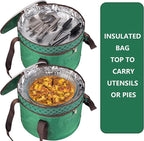 TMRIOPELP Tall Cake Carrier with Lid and Handle Insulated Cake Container Cake Transport Carrier Ideal for Pies Cupcakes and Pastries Perfect for Safe and Secure Cake Delivery (Green, 12 inch)