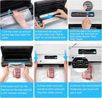 Food Vacuum Sealer Machine 10-In-1 with Bag Storage(Up to 20FT) and Cutter, INKBIRD Food Sealer Vacuum Sealer for Food with Moist/Dry/Canister 5 Food Modes, Starter Kits Bags*5 and Bag Roll*1, 85KPa