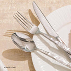KINGSTONE Silverware Set, 30-Piece 18/10 Stainless Steel Brushed Handle Flatware Cutlery Set, for Kitchen, Home, Party, Wedding Gift, Rust Resistant and Dishwasher Safe