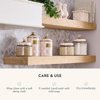 MACKENZIE-CHILDS Rosy Check Kitchen Canister, Decorative Pink-and-White Glass Storage Jar with Lid, Large
