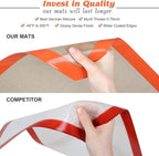Silicone Baking Mat - Best German Silicone - Non Slip Silicone Baking Sheet, Non Stick Reusable Silicone Mats for Baking, Oven Liner, Counter Mat - Half Sheet Baking Mat, Set of 2