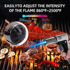 Butane Torch, Butane Refillable Kitchen Cooking Torch, Torch Lighter with Safety Lock And Adjustable Flame For BBQ, Baking, Brulee Creme, Crafts and Soldering(Butane Gas Not Included)