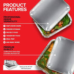 Stock Your Home 9x13 Disposable Baking Pan Covers (350 Pack) Heavy-Duty Aluminum Cake Pans Lids, Sturdy, Sealable Covers for Food Containers, Leak-Free + Safe Transport & Storage For Catering