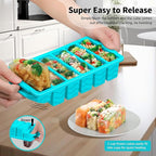 4-Pack Silicone Freezer Trays with Lid,2*【2 Large 2-Cup(500ml)&6 Small 1/2-Cup(125ml)】Soup Freezer Container Molds,Ice Cube Tray For Meal Prep&Freezing Soup,Stews,Sauces,Oven&Dishwasher-Safe