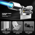 RAVS Butane Torch Lighter, Refillable Cooking Torch with Safety Lock and Adjustable Flame, Creme Brulee Torch for Baking, BBQ, White Mini Torch for Cooking, Gifts for Women, Butane Gas Not Included
