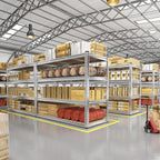 REIBII Garage Shelving, 4 Tier Storage Shelves Load 2000LBS, Adjustable Garage Shelving Heavy Duty, Metal Shelves Unit for Basement, Warehouse, 48" W x 60" H x 18" D, Galvanized