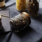 Glass candy Containers - 16oz kitchen Glass Airtight Storage jar With Acacia Airtight Lid，for kitchen Seasoning, coffee bean, tea, suger, herbs (9)