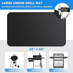 Large 60 x 40 inch Under Grill Mats for Outdoor Grill, Double-Sided Fireproof Deck Patio Protector Mat, Waterproof Oil-Proof BBQ Floor Pad Indoor Fire Pit Fireplace Mat